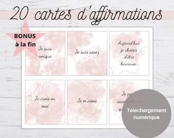 Carte di affermazioni positive stampabili, Frasi ispiratrici, Frasi motivazionali, Frasi positive, Affermazioni positive francesi