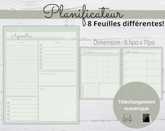 Planner with priorities without date, of days, weeks, months, meals and lifestyle habits, Gratitude journal, Organizer, Agenda