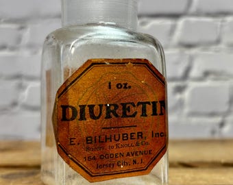 Diuretin - Victorian Era Diuretic, Antique Medicine Bottle