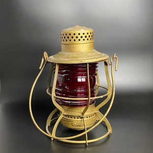 Keystone Casey Railroad Lantern With Red Fresnel Lens, Made