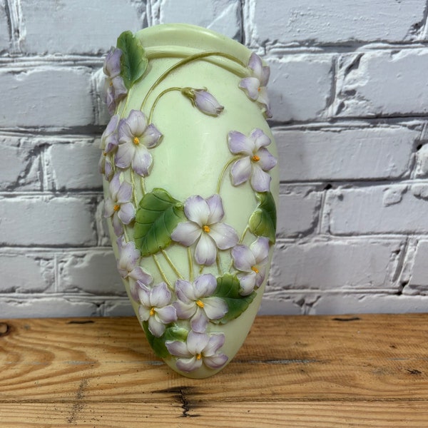 Vintage Ibis and Orchid Wall Vase, Wild Violets #142