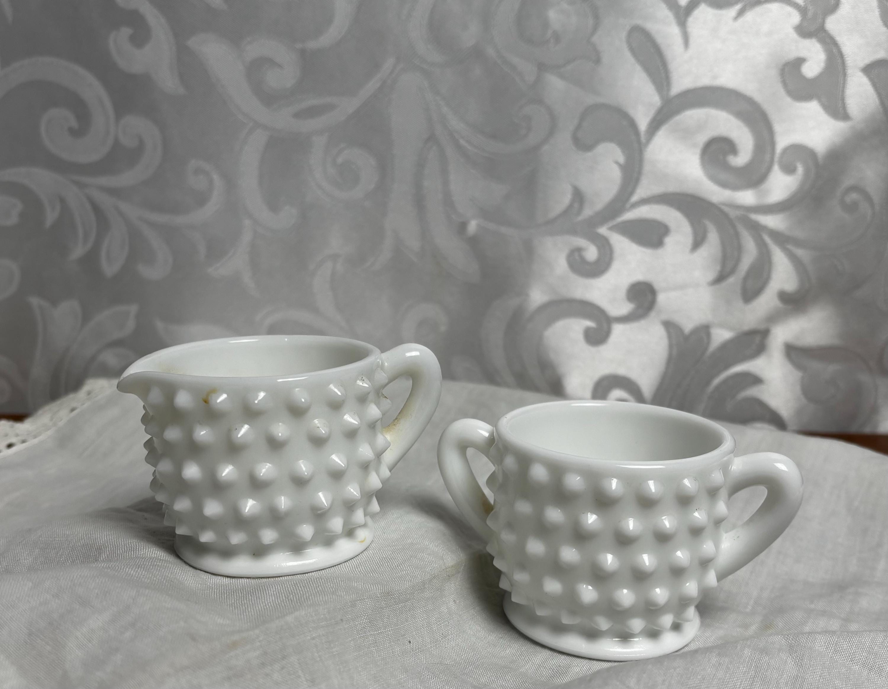 Hobnail Cream Sugar - Etsy