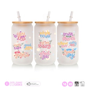 Inspirational Positive Motivational wrap, Mental Health 16oz | 20oz  Wrap, 16oz Tumbler Design, Sublimation Design, flower rainbow wrap png