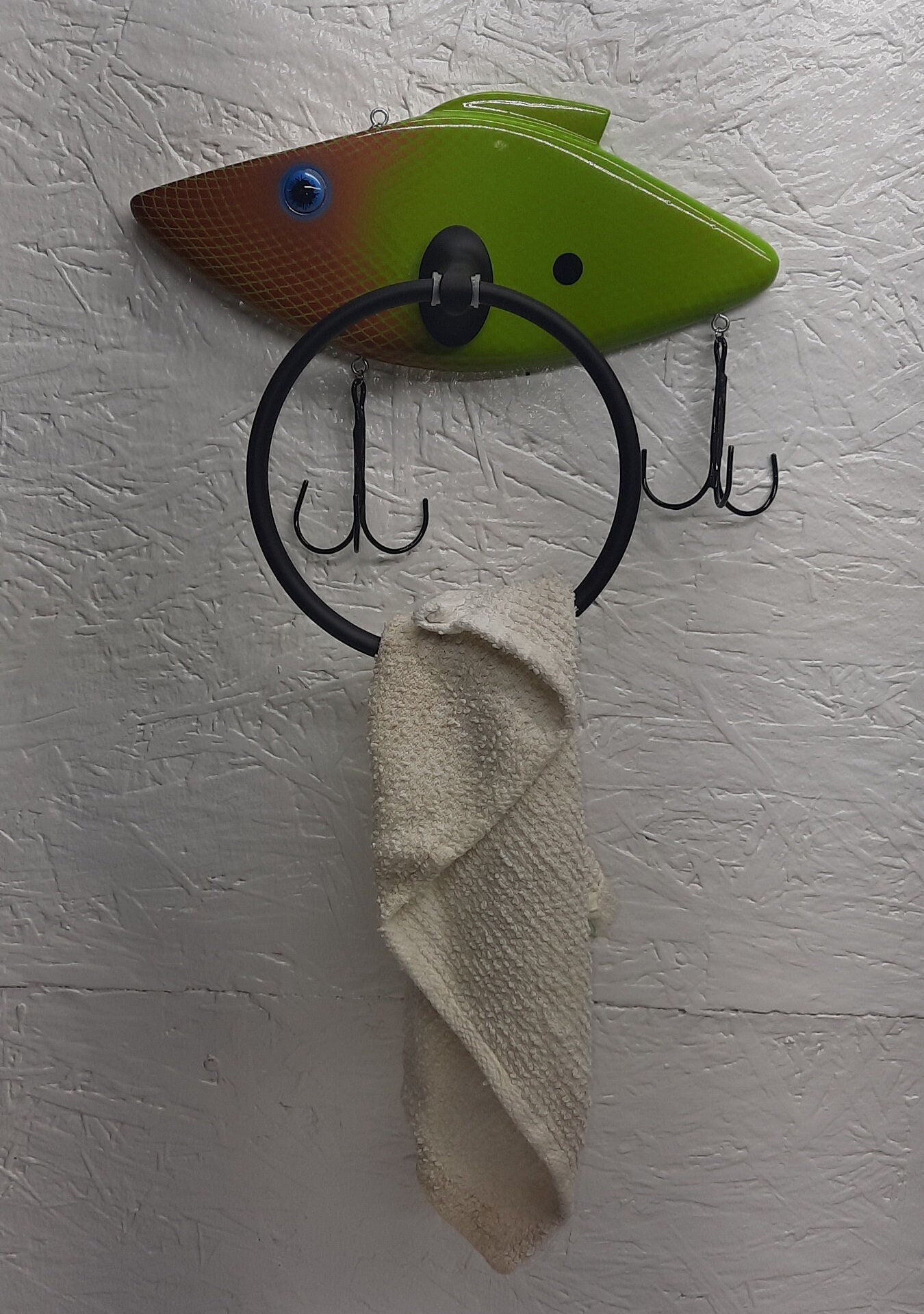 Fishing Lure Wall Decor Towel Holder Rattle Trap Crankbait Gift