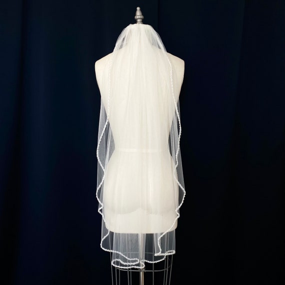 Elegant Ivory Wedding Veil Bridal Illusion Simple Bridal Illusion Tulle Chapel Length Wedding Veil  main image 3