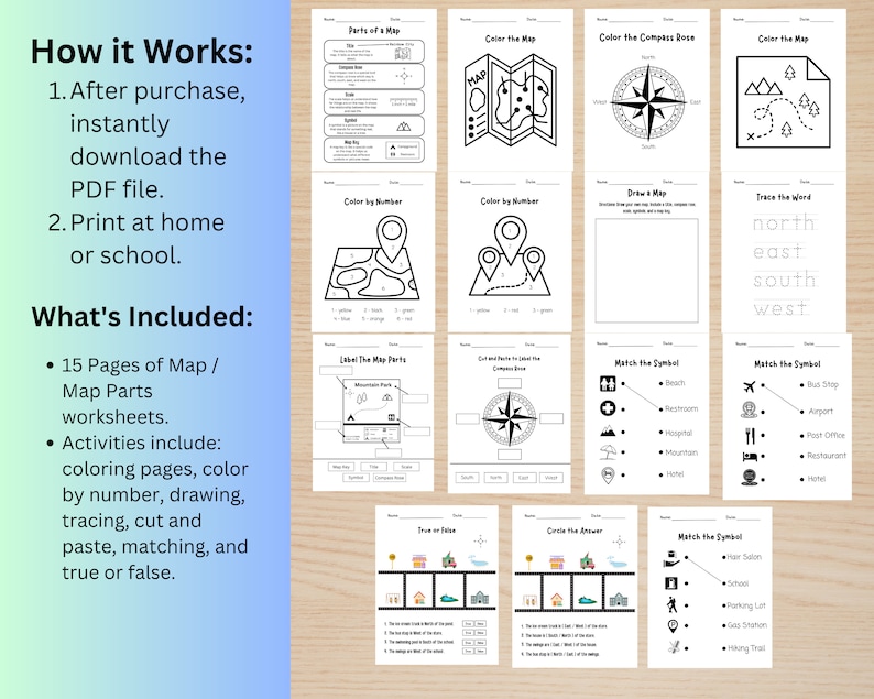 parts-of-a-map-worksheet-packet-printable-map-worksheets-homeschool
