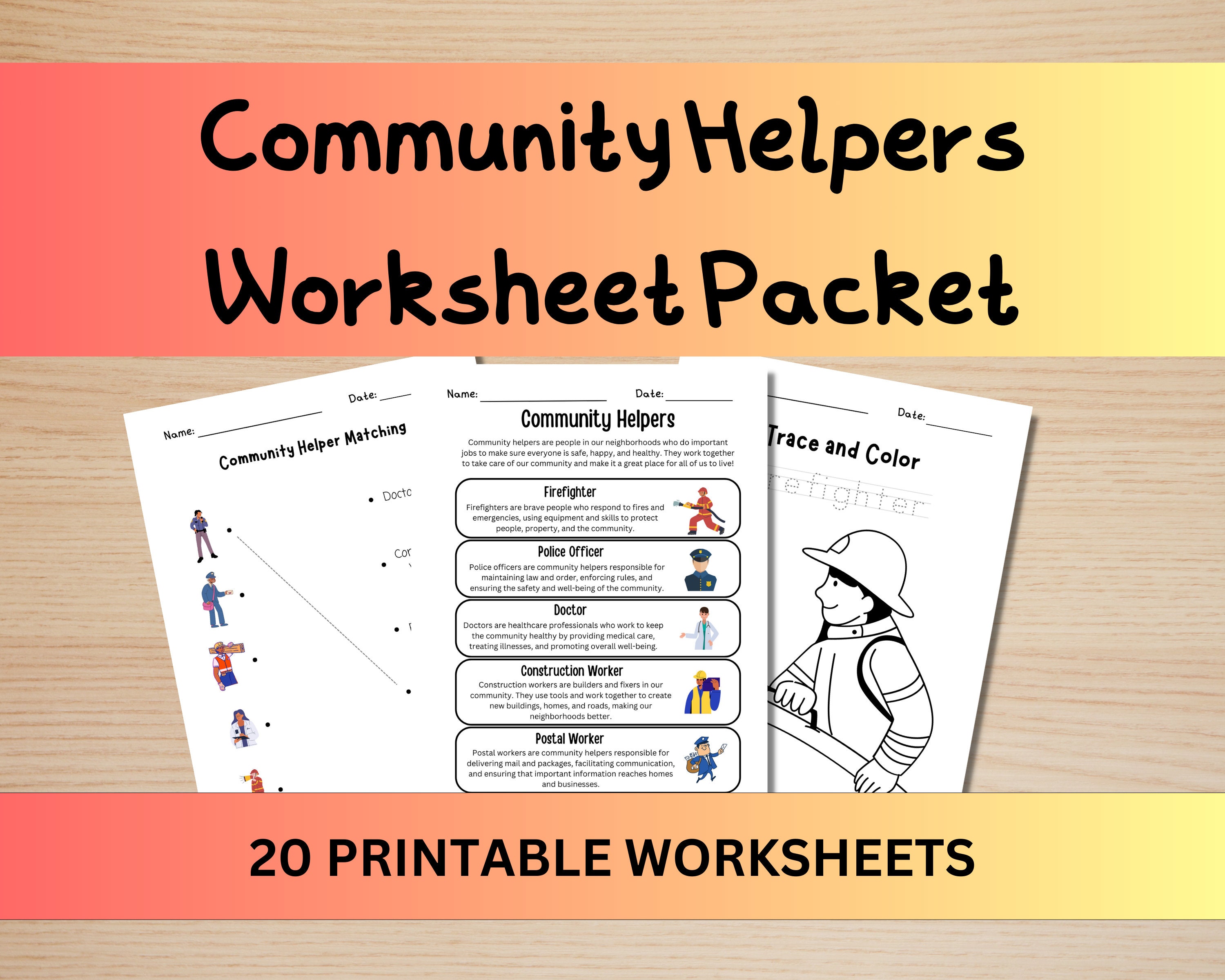 Community Helper Printables Community Helpers Worksheet Packet Community Helper Printables Community Helpers Worksheet Packet
