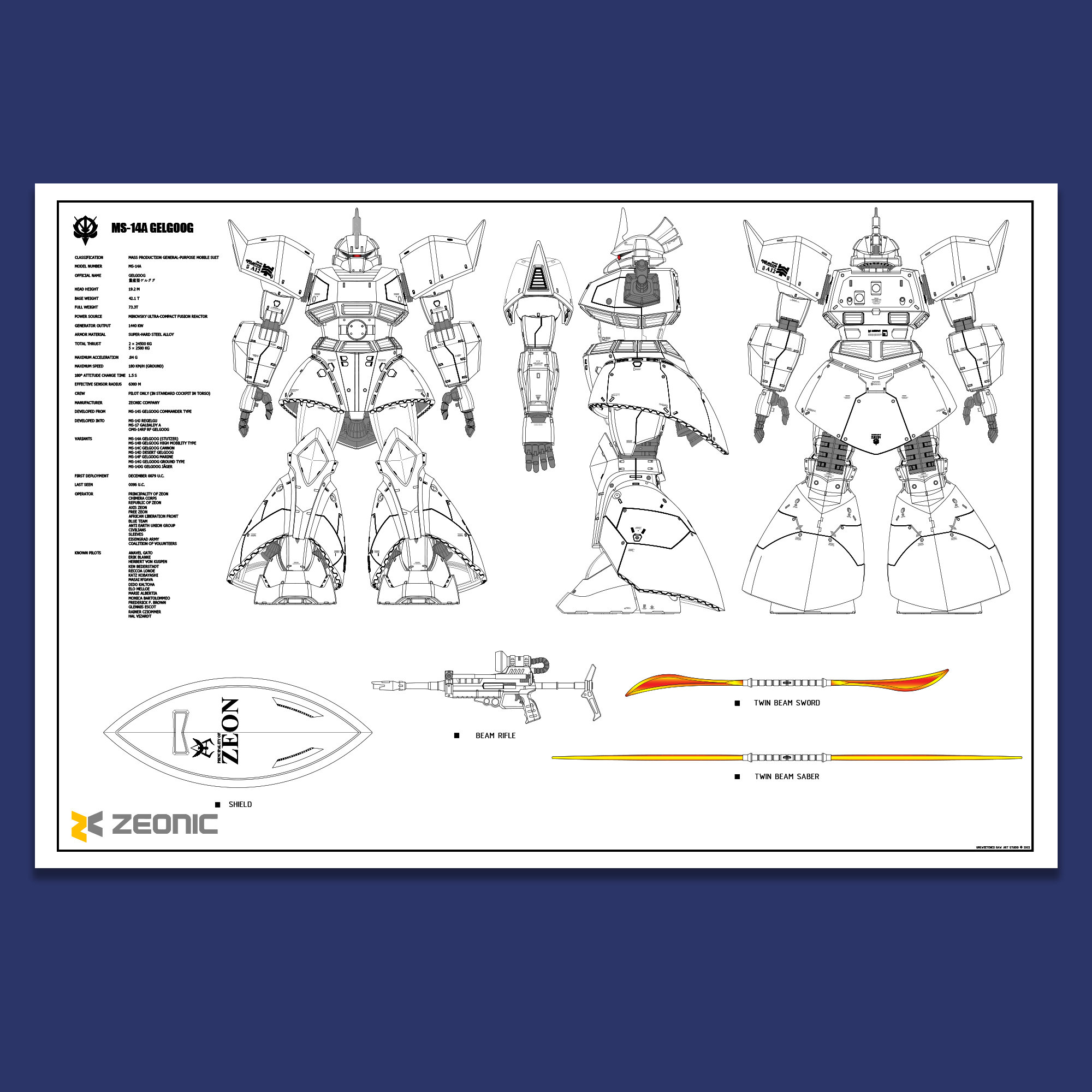 Gundam Poster_gundam_ms-14a GELGOOG Custom Poster Art