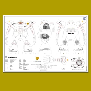 Gundam Poster_Gundam_MSM-03 GOGG | Custom Poster Art Technische Zeichnung 11 "x 17" | Benutzerdefinierte Gundam Line Art | Kundenspezifische Fankunst