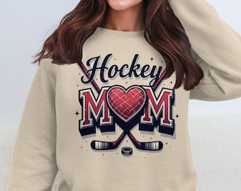 Hockey Mom Clipart, Heart and Sticks Graphic (Instant Download png)