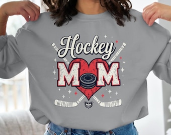 Hockey Mom Digital Design, PNG File, Sports Mom Clipart, Hockey Heart Graphic, Instant Download, Cricut Silhouette