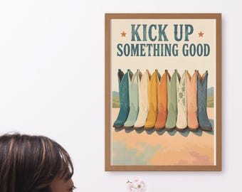 Western Cowboy Boots Print, Rustic Cowgirl Wall Art, Farmhouse Decor Poster
