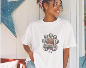 USA Liberty's Starting Five Shirt, Patriotic Basketball Parody Tee, Founding Fathers Tshirt