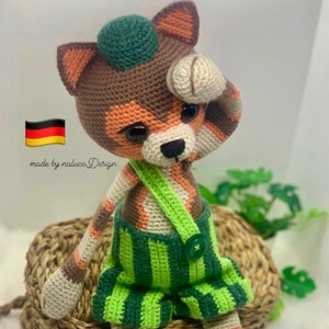 PDF Instructions German curious kitten crochet Amigurumi