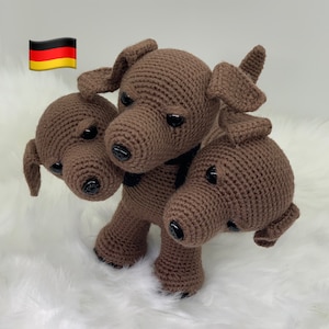 PDF Instructions German three-headed dog crochet Amigurumi