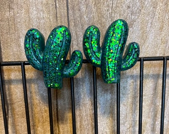 Cactus Car clip freshie with glitter