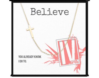 A Bit of A Miracle - Seitlich Kreuz Halskette