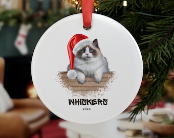 Whisker Cat Weihnachtsverzierung Personalisierte 2023 Weihnachtsverzierung für Schnurrhaare Katzenmutter Urlaub Verzierung Kätzchen Erstes Weihnachtsandenken