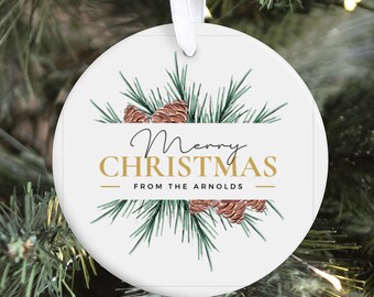 Personalisierte frohe Weihnachten Ornament, Weihnachtsbaumschmuck, Familie Weihnachten Ornament, Weihnachtsdekor