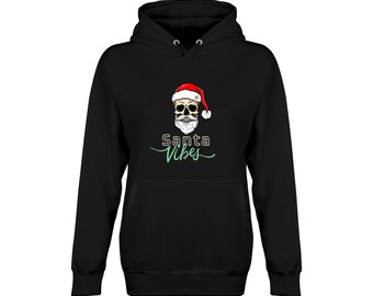 Skeleton Santa Vibes Soft Feel Pullover Hoodie, Skeleton Santa Hoodie für Frauen, WeihnachtsShirt Geschenk, lustiger Retro Hoodie, Weihnachts Hoodies