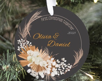 Personalisierte erste Weihnachten zusammen Weihnachtsschmuck, Weihnachtsverzierung, Paar-Weihnachtsandenken,