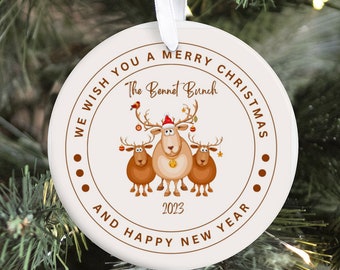 Personalisierte Rentier Familie Weihnachtsschmuck,WeihnachtenRentier Dekoration,Familie Weihnachtsdekoration,Rentier Ornament