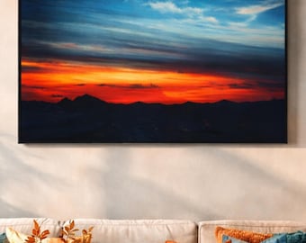 Healing Horizon Natur Wandbild, Erdfarbener Himmel Druck (Digitaler Download)