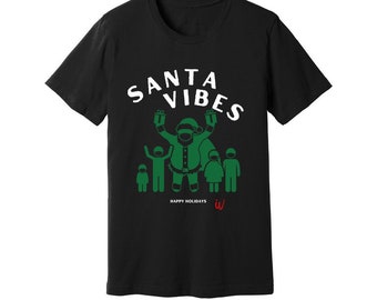 Weihnachten Vibes T-Shirt Weihnachtsmann, Weihnachtshemd Weihnachten, TShirt, Weihnachtsmann, Unisex, Weihnachtshemd, Feiertagshemden, Weihnachtshemd