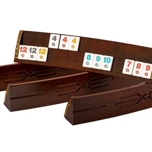 Fichas de rummy de madera de calidad, regalo divertido para los amantes del rummy, elegante juego de rummy y rummikub de madera, juego de rummy y rummikub único hecho a mano.