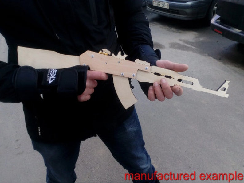 Rubber Band Gun AK 47 74 Plans SVG DXF Cnc Cutting Files Laser Cut