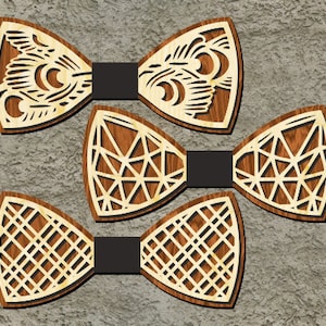 Gravata borboleta arquivos de corte cnc DXF .ai SVG .cdr Vetor de corte a laser