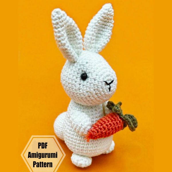 Crochet Bunny Henri with Carrot Amigurumi PDF Pattern