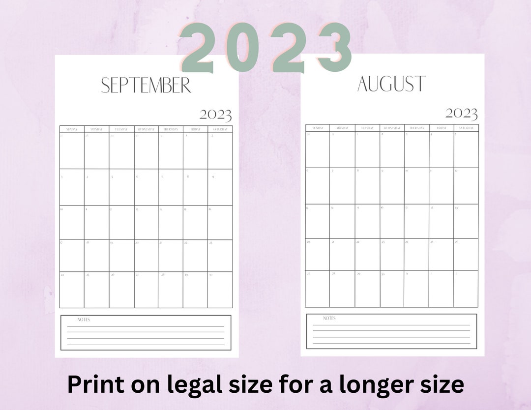 Legal Size Calendar With Large Boxes for Keeping Track of All Your
