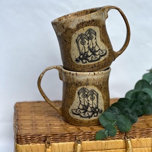 Handgemachte rustikale Westernstiefel Kaffeetasse: Keramik