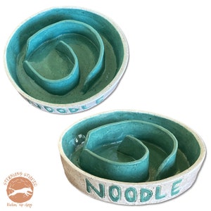 Personalized Ceramic Slow Feeder Dog Bowl with Custom Name - Stylish and Unique Pet Dining!