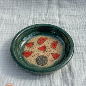 Handmade Ceramic Trinket Dish: Watermelon Pottery Ring Holder