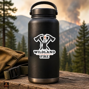 Wildland Fire Pulaski Drip Torch Vinyl Decal, Firefighter Gear Sticker
