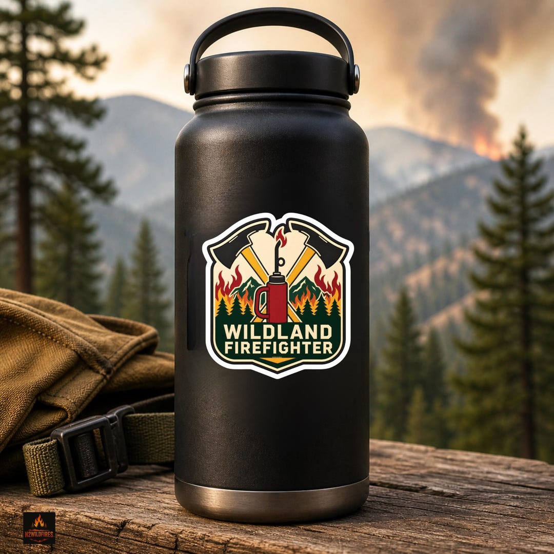 Wildland Firefighter Patch-style Vinyl Decal | Pulaski & Drip Torch ...