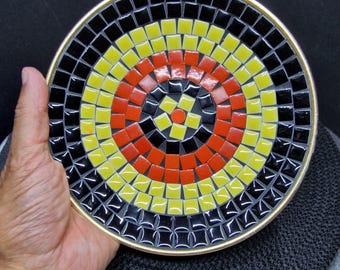 116-6/在銘/染付双鶴平向5客 Vintage Decorative Plate With Birds of Paradise and Flowers