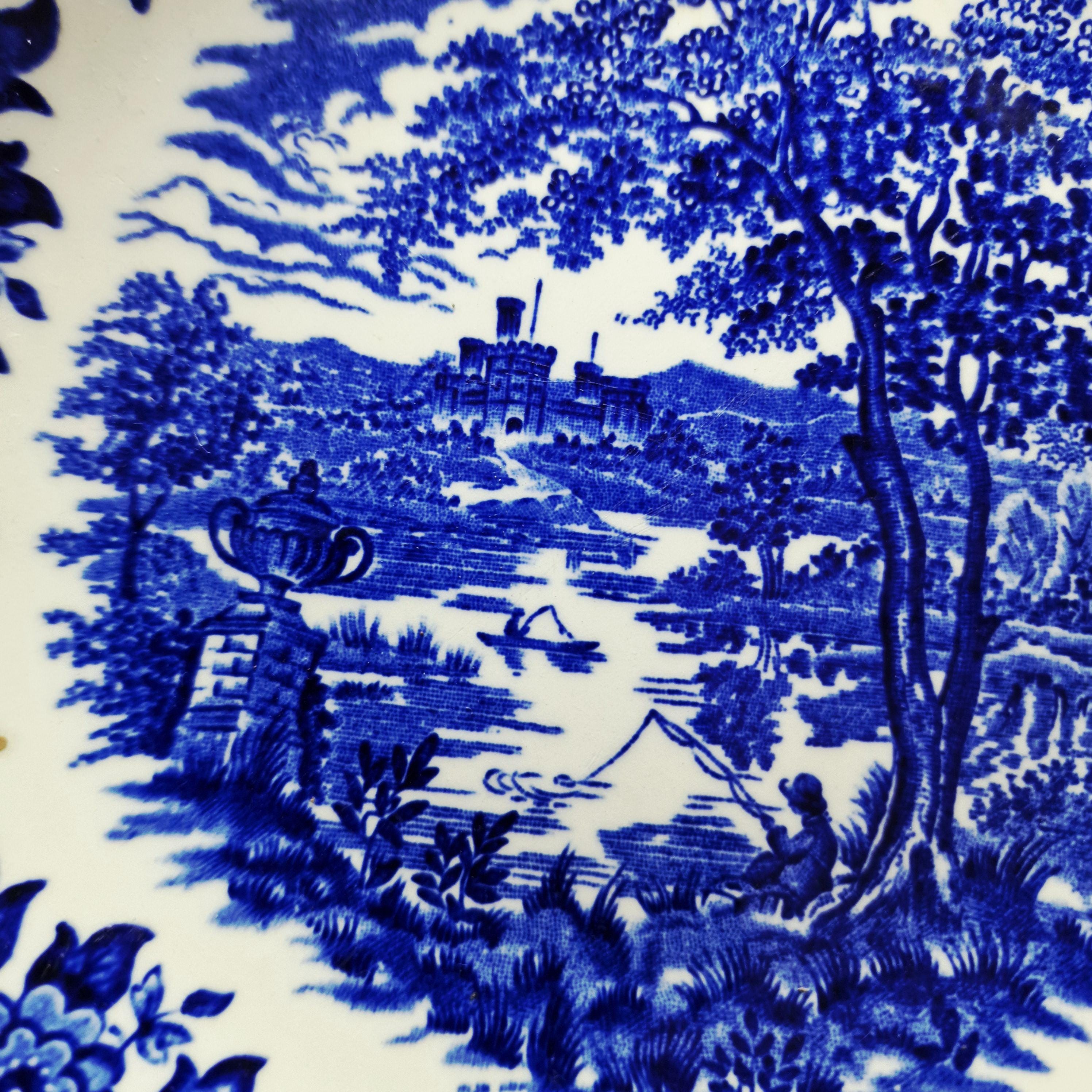 Vintage Broadhurst English Scene Plate: Blue Transferware