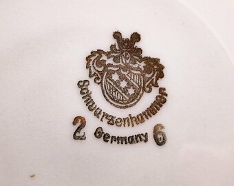 Vintage Schwarzenhammer Blumen Teller: West Germany Porzellan (14 cm)