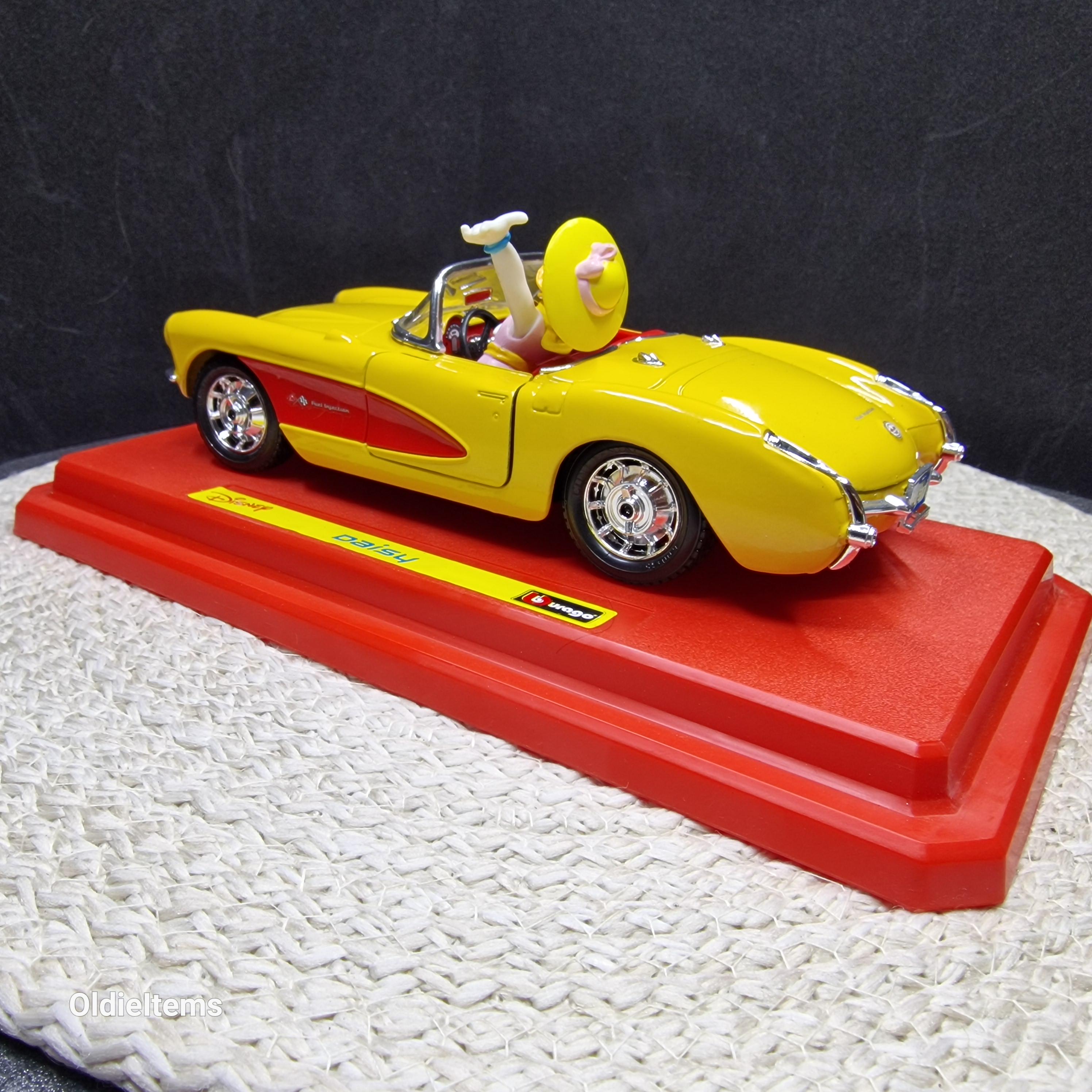 Vintage Burago Disney Daisy Chevrolet Corvette Model Car, 1/24