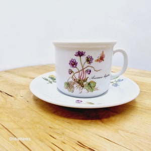 Vintage Kronester Floral Cup and Saucer: Anemone Hepatica Design