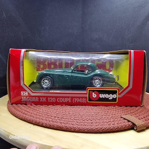 Vintage Burago Diecast Jaguar XK 120 (1/24 Scale) - Original Box