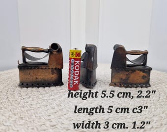 Sacapuntas vintage de hierro fundido a presión - Miniaturas antiguas de hierro fundido a carbón, 5,6 cm de alto