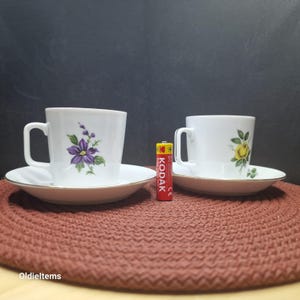 Vintage Bavaria Floral Tea Cup & Saucer Set - German Porcelain