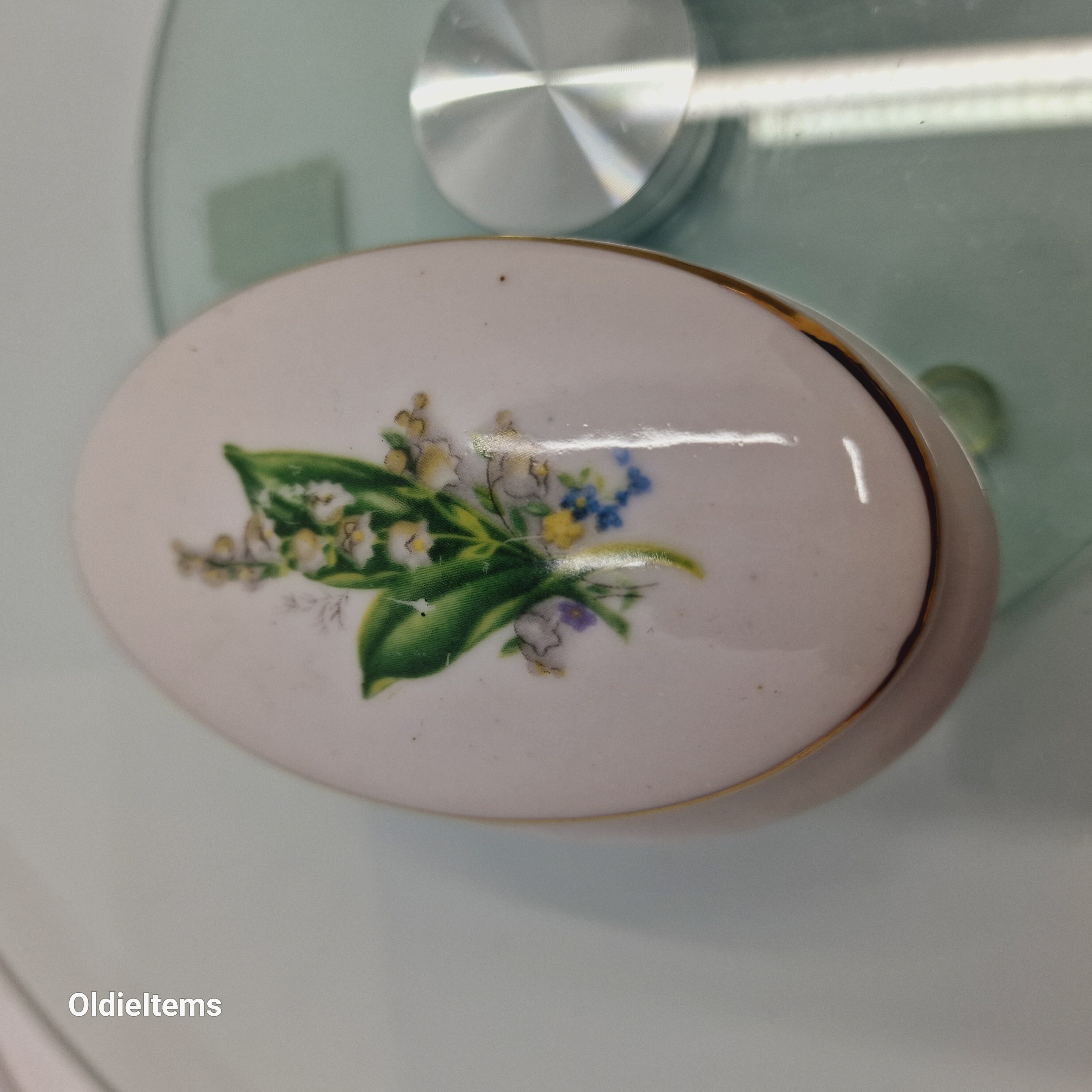 【e】フランスリモージュ　花柄小物入れ　ふたつセット フランス製リモージュ花柄小物入れ