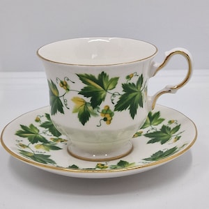The Elegant Bone China Queen Anne Teacup And Saucer Set, Replacement item, vintage item