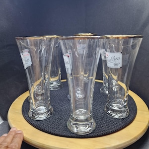 Set of 8 Vintage Tuborg Beer Glasses - Tall Pilsner Style. Enjoy your favorite brew in style with this fantastic set of 8