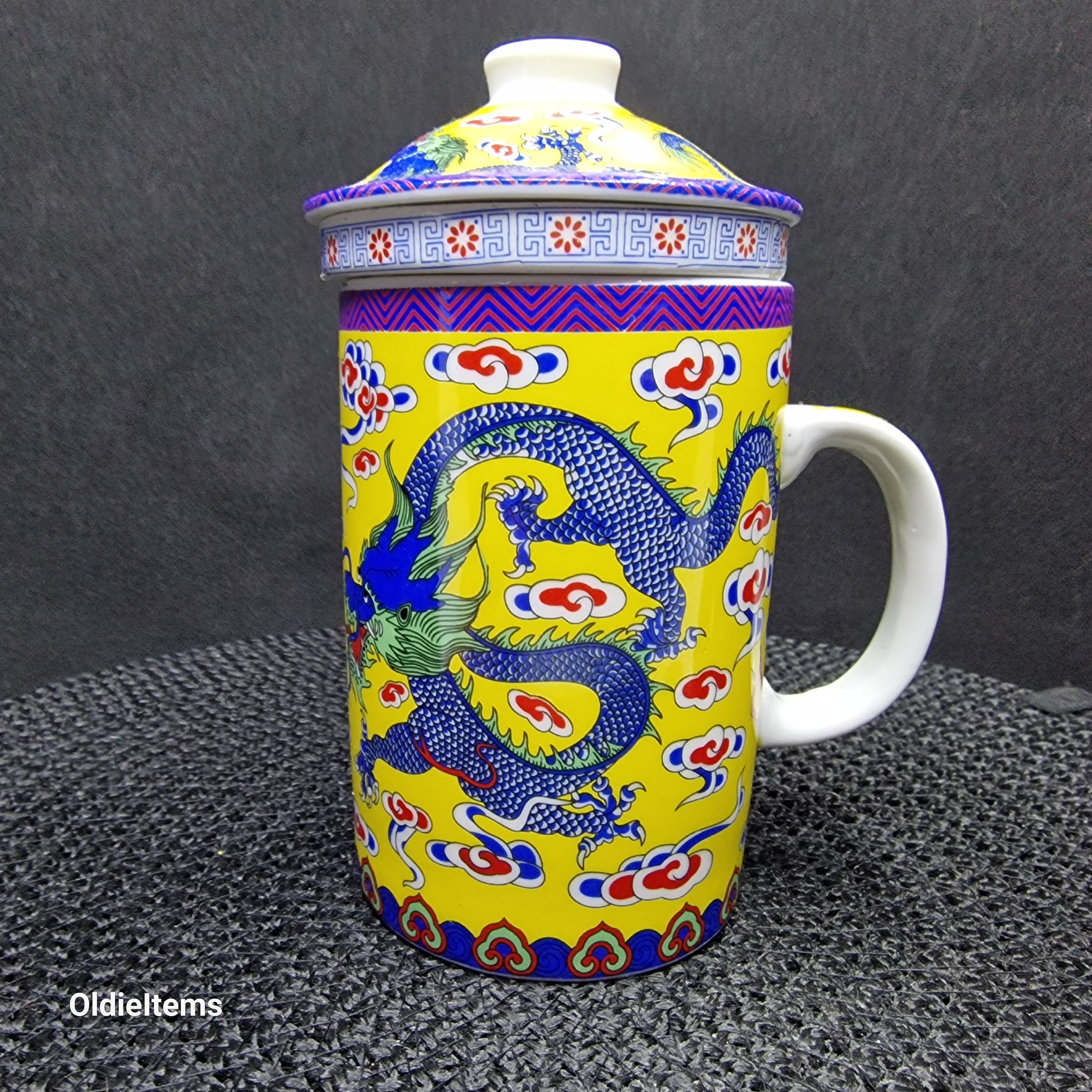ドラゴン模様の陶器カップ ドラゴン模様の陶器カップ ドラゴン模様の陶器カップ Chinese Dragon